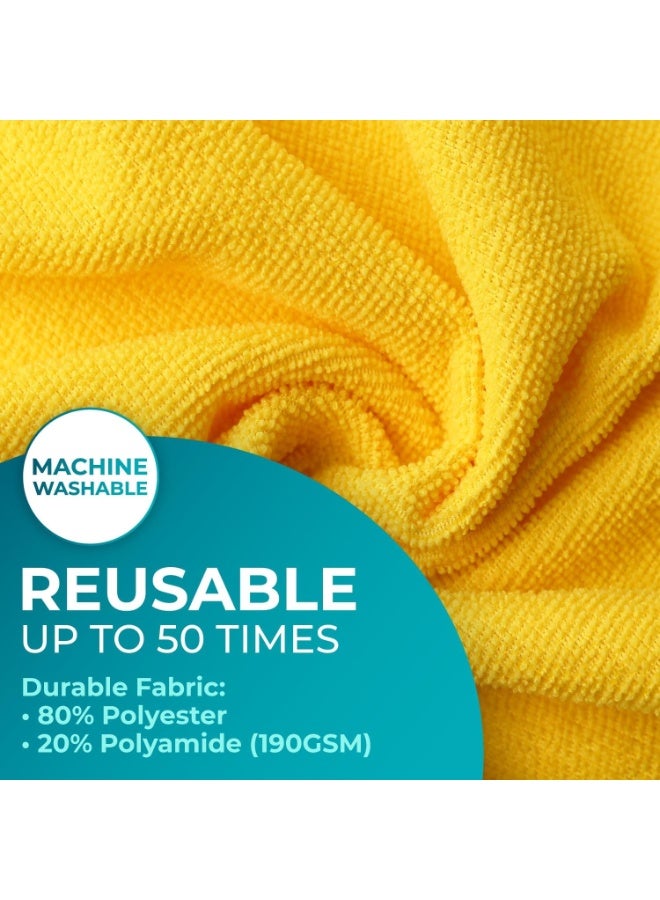 روماتكس رول فوط تنظيف متعددة الاستخدامات للمطابخ والمنزل والمكاتب، مناشف قماشية عالية الجودة 20 قطعة باللون الأصفر، قوية الامتصاص، سهلة التقطيع والفصل، مثالية للأسطح الزجاجية والخشبية والمعدنية والسيراميكية، رول مناشف للتنظيف الجاف والرطب، أدوات تنظيف احترافية للمنزل والمطبخ والمطاعم، فوط منزلية مقاومة للخدش وسريعة الجفاف - Image 4